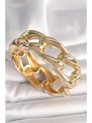 Pirinç Gold Renk Zincir Model Kadın Kelepçe