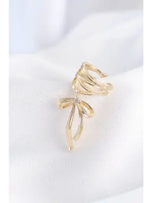  Altın Zirkon Taş Detay Fiyonk Model Earcuf Küpe