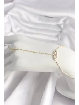 Çelik Gold Renk Zirkon Taşlı Messika Model Kadın Şahmeran