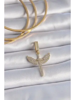 Pirinç Gold Renk Zirkon Taşlı Mikail Model Ajda Charm