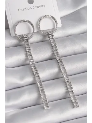  Altın Zirkon Taşlı Su Yolu Model Çelik Küpe