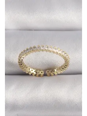  Altın Zirkon Taşlı Su Yolu Model VIP Seri Çelik Yüzük