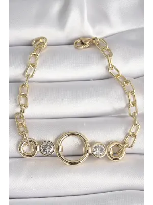 Pirinç Gold Renk Zirkon Taşlı Xuping Exclusive VIP Seri Kadın Bileklik