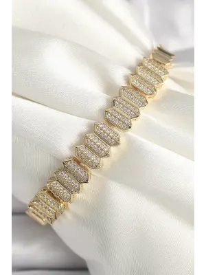 Pirinç Gold Renk Zirkon Taşlı Xuping Exclusive VIP Seri Kadın Bileklik