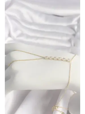 Çelik Gold Renk Zirkon Taşlı Yıldız Model Kadın Şahmeran