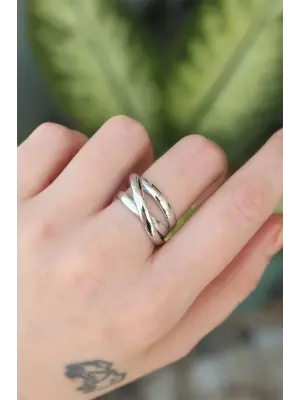  Gümüş Ayarlanabilir Sarmal Yüzük