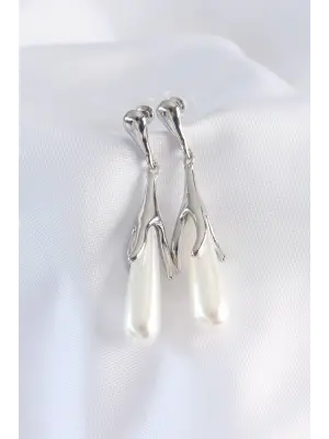  Gümüş Beyaz Taşlı Küpe