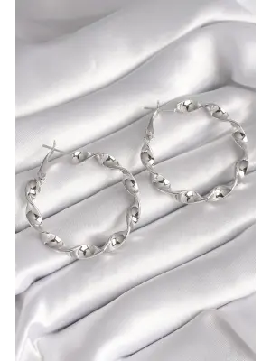  Gümüş Burgu Halka Model Çelik Küpe