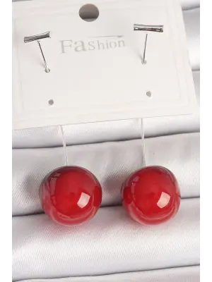 Pirinç Gümüş Renk Çivi Kiraz Model Kadın Küpe