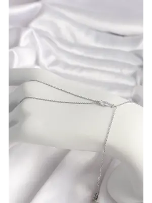 Çelik Gümüş Renk Damla Zirkon Taşlı Kadın Şahmeran