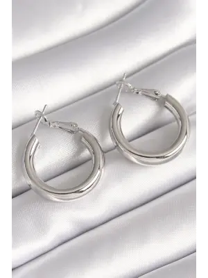  Gümüş Halka Model Çelik Küpe