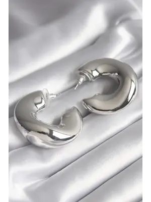  Gümüş Halka Model Çelik Küpe