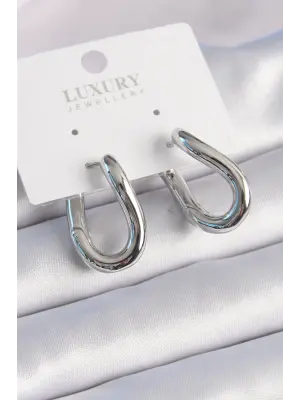  Gümüş Halka Model Çelik Küpe