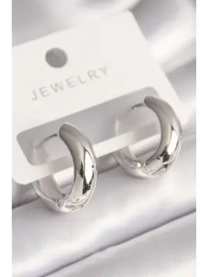  Gümüş Halka Model Çelik Küpe