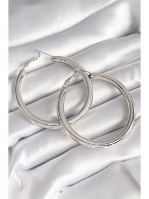  Gümüş Halka Model Çelik Küpe