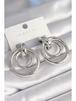  Gümüş Halka Model Çelik Küpe