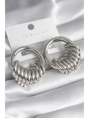  Gümüş Halka Sarmal Model Çelik Küpe