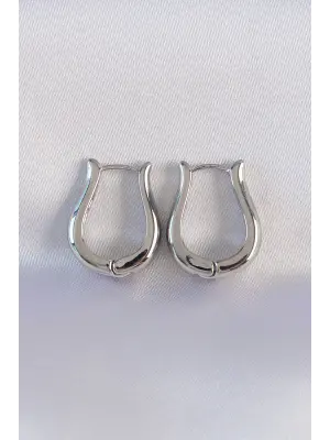  Gümüş İçi Boş Gül Küpe