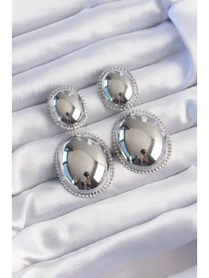  Gümüş İri Bombeli İşlemeli Küpe