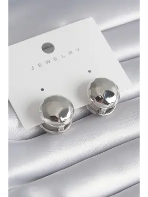  Gümüş İşleme Detay Top Model Çelik Küpe