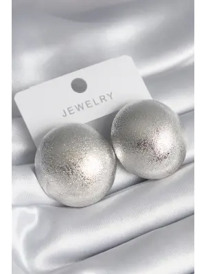  Gümüş İşleme Detay Yuvarlak Model Çelik Küpe