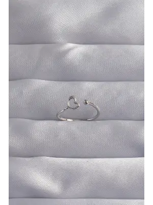  Gümüş Kalp Model Ayarlamalı Yüzük