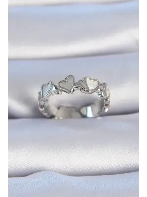  Gümüş Kalp Model Çelik Yüzük