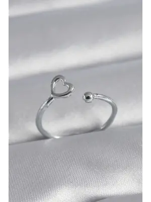  Gümüş Kalp Model Çelik Yüzük