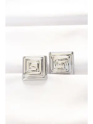  Gümüş Kare Form Küpe