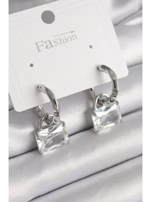  Gümüş Sallantı Zirkon Taşlı Çanta Model Çelik Küpe