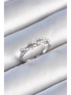  Gümüş Sarmal İnci Model Çelik Yüzük