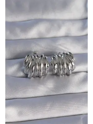  Gümüş Tırtıklı Bombe Model Küpe