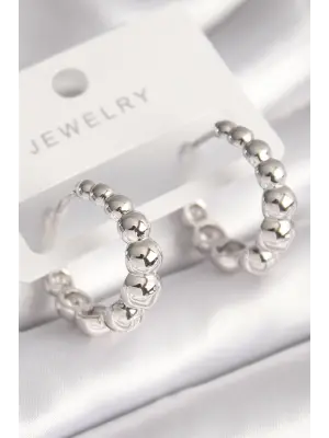  Gümüş Top Halka Model Çelik Küpe