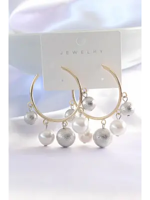  Gümüş Topçuk Model Altın Halka Küpe