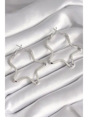  Gümüş Yıldız Model Çelik Küpe