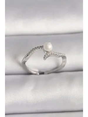  Gümüş Zirkon Taşlı Ayarlanabilir Yüzük