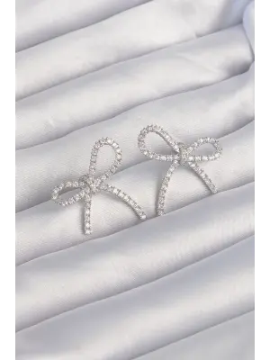  Gümüş Zirkon Taşlı Fiyonk Küpe