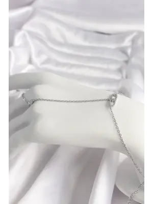 Çelik Gümüş Renk Zirkon Taşlı Messika Model Kadın Şahmeran