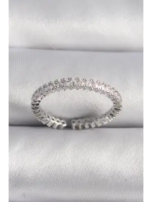  Gümüş Zirkon Taşlı Su Yolu Model VIP Seri Çelik Yüzük