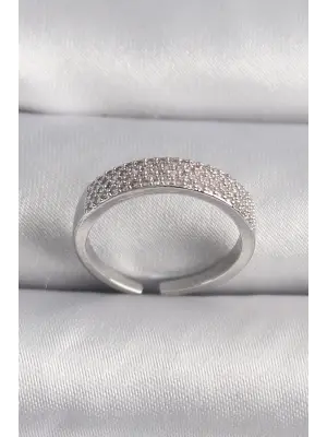  Gümüş Zirkon Taşlı VIP Seri Çelik Yüzük