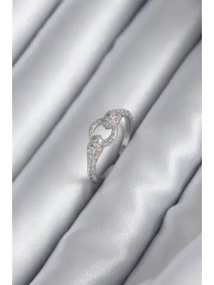  Gümüş Zirkon Taşlı Yılan Model Çelik Yüzük