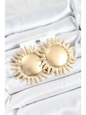 Pirinç Güneş Model Gold Renk Kadın Küpe