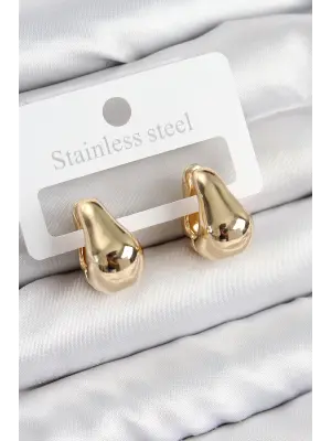 Pirinç Halka Model Gold Renk Kadın Küpe