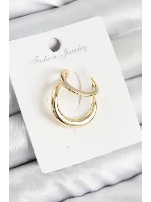 Pirinç Halka Model Gold Renk Sağ Kıkırdak Küpe