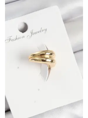 Pirinç Halka Model Gold Renk Sağ Kıkırdak Küpe