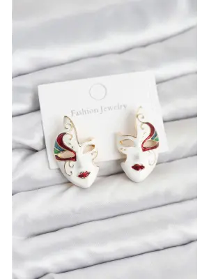 Çelik Maske Model Kadın Küpe