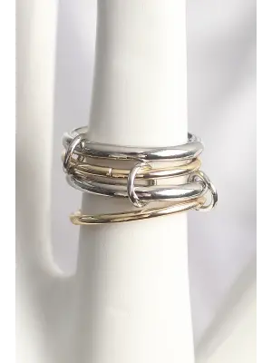 Pirinç Mix Renk 4Lü Model Kadın Yüzük