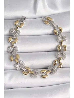 Pirinç Mix Renk Zirkon Taşlı Damla Model VIP Seri Kadın Bileklik