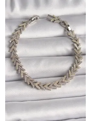 Pirinç Mix Renk Zirkon Taşlı Ok Model VIP Seri Kadın Bileklik