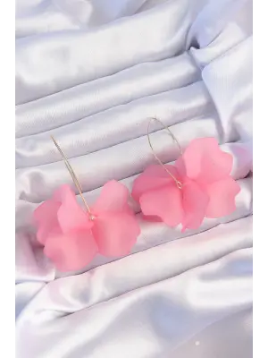  Pembe Renkli Flora Küpe